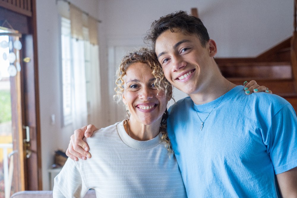 mother spend time with teenager son